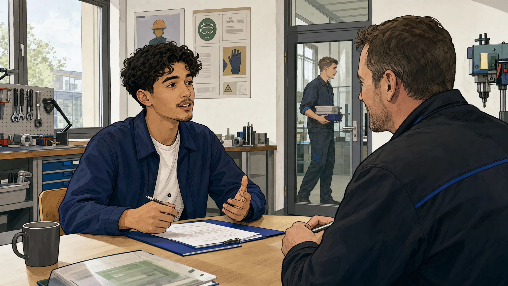 Illustration about applications, vocational school and German for Ausbildung