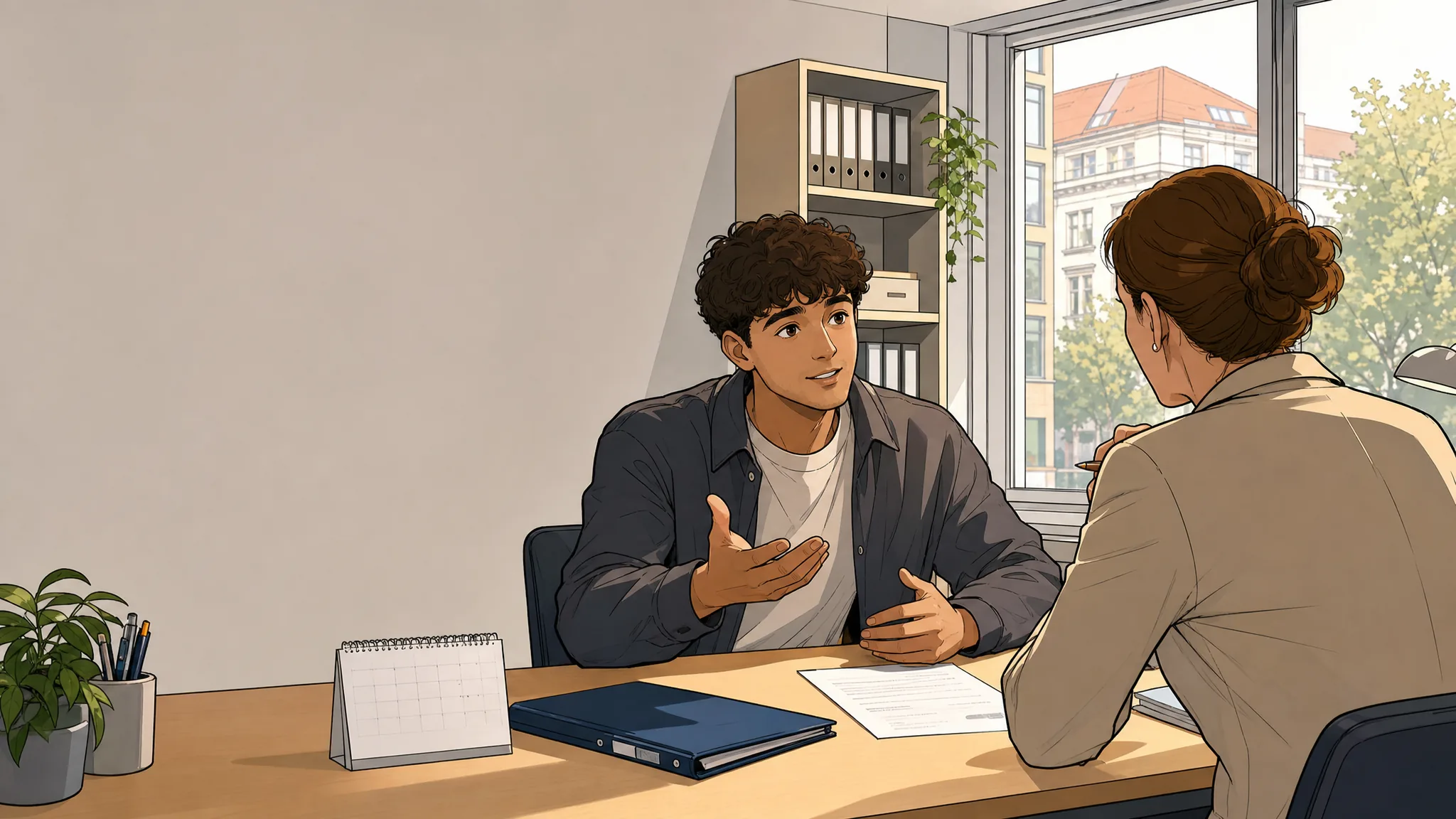 BesserStudy German-learning scene for B1
